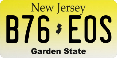 NJ license plate B76EOS