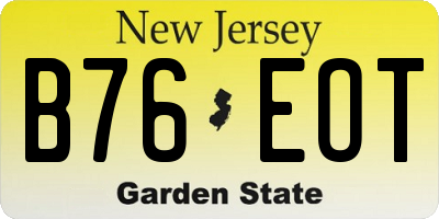 NJ license plate B76EOT