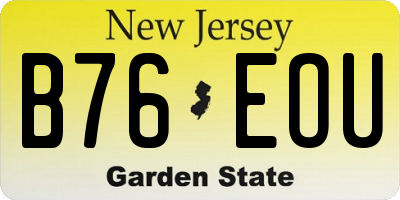 NJ license plate B76EOU