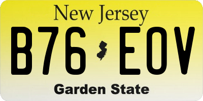NJ license plate B76EOV