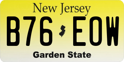 NJ license plate B76EOW