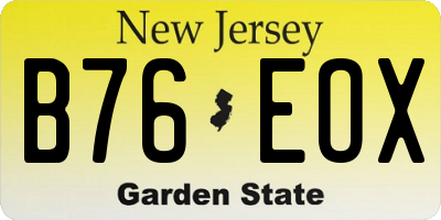 NJ license plate B76EOX