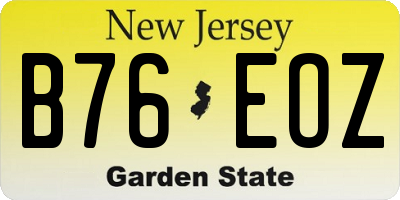 NJ license plate B76EOZ