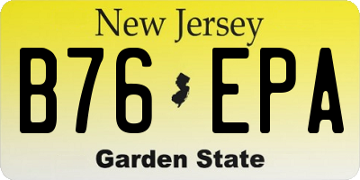 NJ license plate B76EPA