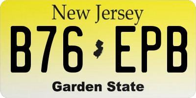 NJ license plate B76EPB