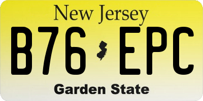 NJ license plate B76EPC