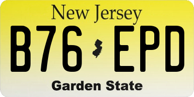 NJ license plate B76EPD