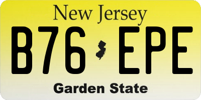 NJ license plate B76EPE