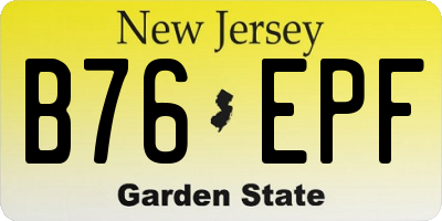 NJ license plate B76EPF