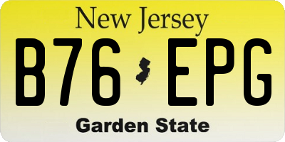 NJ license plate B76EPG