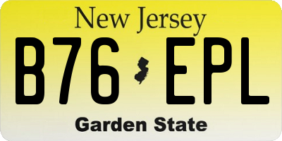 NJ license plate B76EPL
