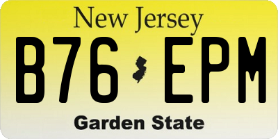 NJ license plate B76EPM