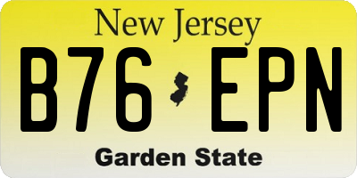 NJ license plate B76EPN