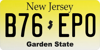 NJ license plate B76EPO