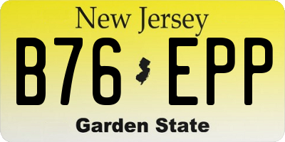 NJ license plate B76EPP