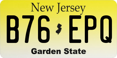 NJ license plate B76EPQ