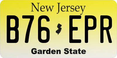 NJ license plate B76EPR