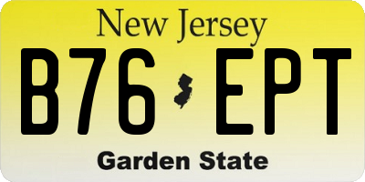 NJ license plate B76EPT