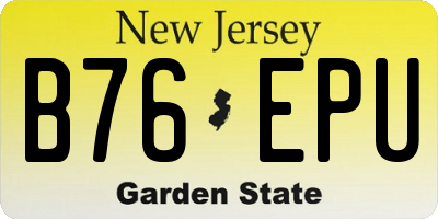 NJ license plate B76EPU