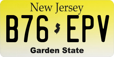 NJ license plate B76EPV