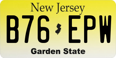 NJ license plate B76EPW