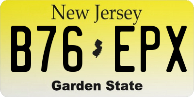 NJ license plate B76EPX