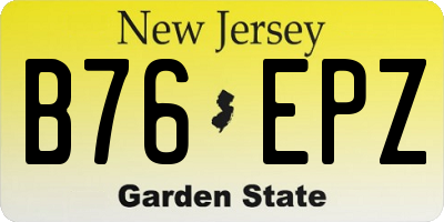 NJ license plate B76EPZ