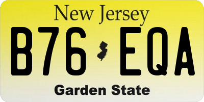 NJ license plate B76EQA