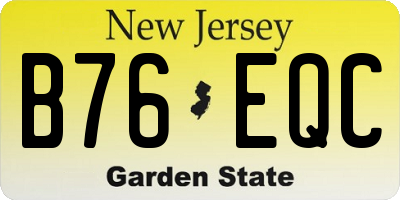 NJ license plate B76EQC