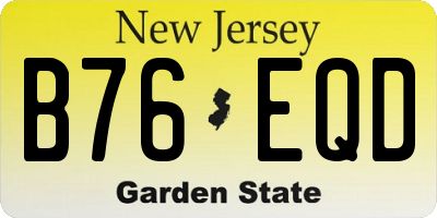 NJ license plate B76EQD