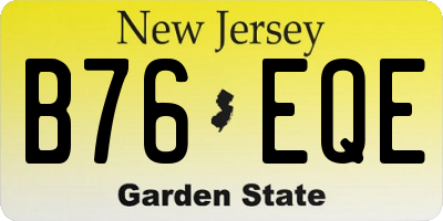 NJ license plate B76EQE