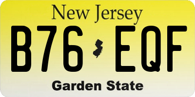NJ license plate B76EQF