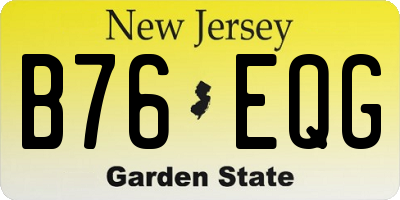 NJ license plate B76EQG