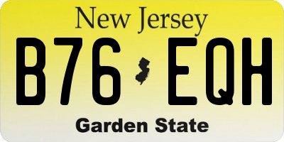 NJ license plate B76EQH
