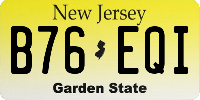 NJ license plate B76EQI