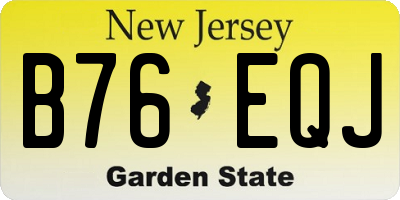 NJ license plate B76EQJ
