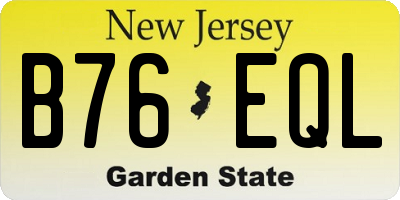 NJ license plate B76EQL