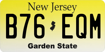 NJ license plate B76EQM