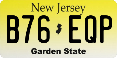 NJ license plate B76EQP