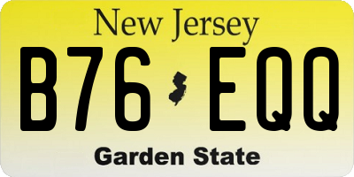 NJ license plate B76EQQ