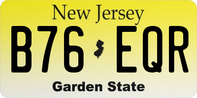 NJ license plate B76EQR