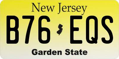 NJ license plate B76EQS