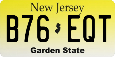 NJ license plate B76EQT