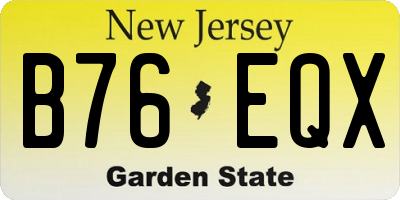 NJ license plate B76EQX