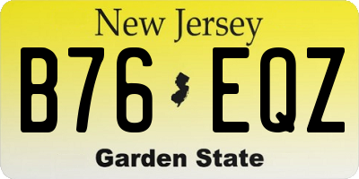 NJ license plate B76EQZ