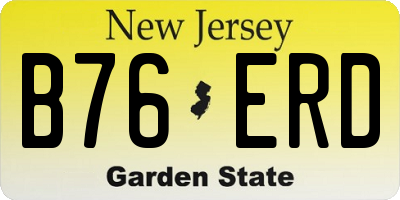 NJ license plate B76ERD