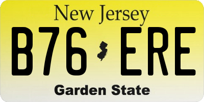 NJ license plate B76ERE