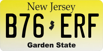 NJ license plate B76ERF