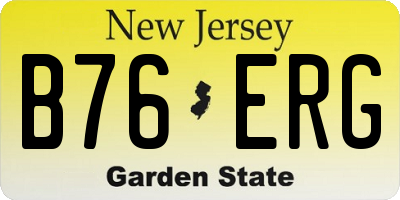 NJ license plate B76ERG