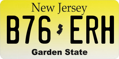 NJ license plate B76ERH